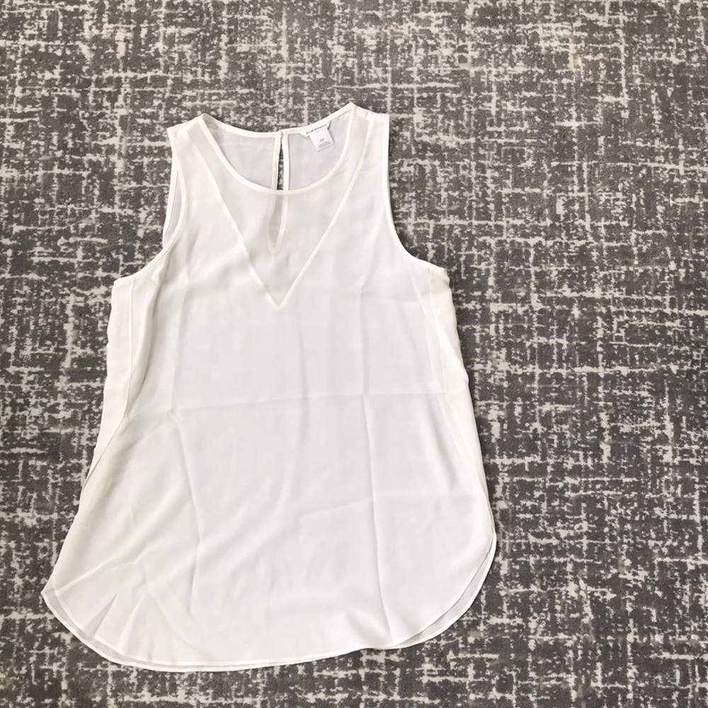 Club Monaco silk camisole with V-neck illusion